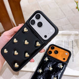 3D Heart Full-Cover Leather Case for iPhone