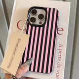 Colorful Striped Minimalist Couple Phone Case for iPhone