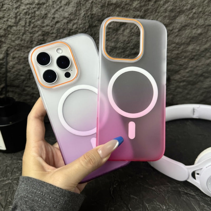 Gradient Frosted Translucent Magnetic Phone Case for IPhone