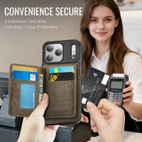 Leather Wallet Magnetic Charging Case for iPhone