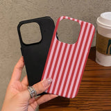 Fashion Red Stripe Double-Layer Protective Phone Case for iPhone