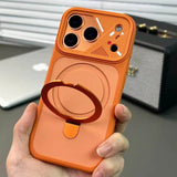 Luxury Matte Soft Frame Shockproof Bracket Case For iPhone