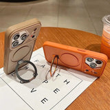 Luxury Matte Soft Frame Shockproof Bracket Case For iPhone