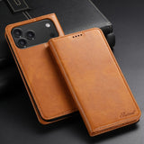 Leather Flip Wallet Phone Case For iPhone