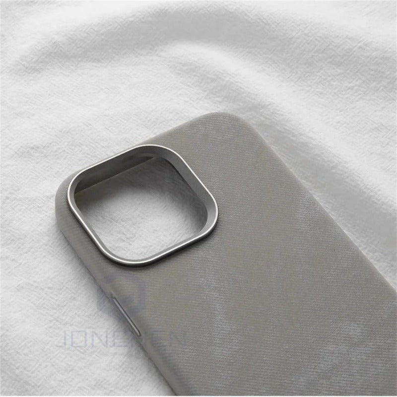 Leather Luxury Flannel Fiber Magnetic Case For iPhone