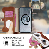 Cute Raccoon Leather Cross-Body Wallet Phone Case For IPhone