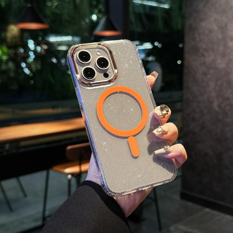 Luxury Plating Glitter Magnetic Phone Case For iPhone