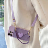 Crossbody Lanyard Strap Card Holder Case for iPhone