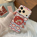 Red Apple Stand Magnetic Case for iPhone