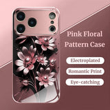 Pink Floral Pattern Electroplated Case for iPhone