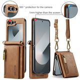 2 in 1 Leather Magnetic Flip Wallet Case for Samsung Z Flip
