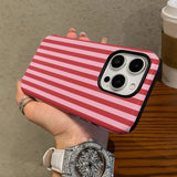 Fashion Red Stripe Double-Layer Protective Phone Case for iPhone