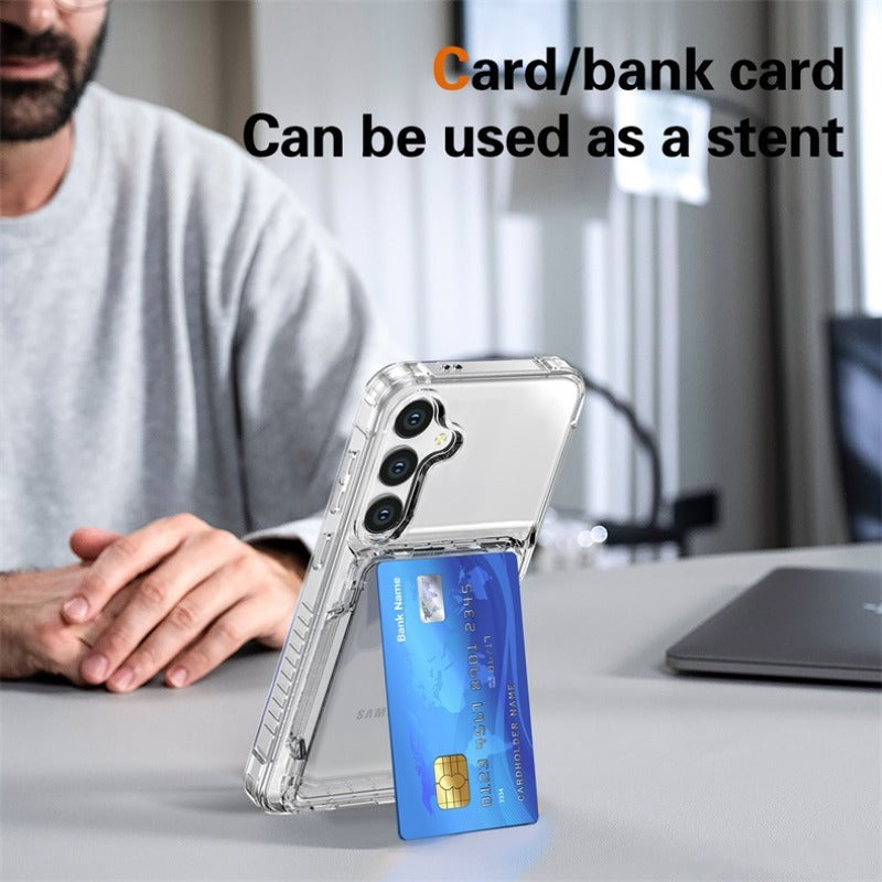 Transparent Flip Phone Case With Card Slot for Samsung