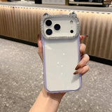 New Rhinestone Cat Lens Frame Phone Case for iPhone