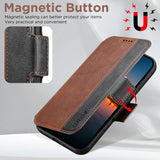Retro PU Magnetic Flip Card Holder Case for iPhone