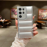 Wave Puffer Down Jacket Shockproof Soft Phone Case for Samsung