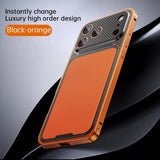 Crocodile Texture Metal Magnetic Shockproof Case for iPhone