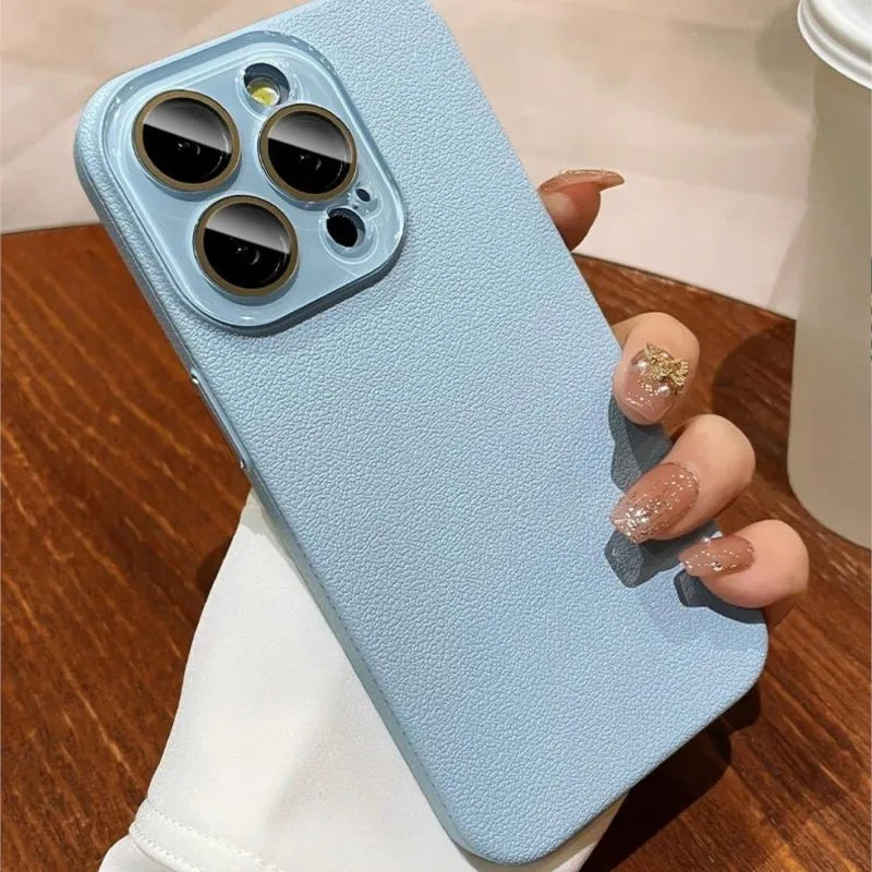 Luxury Leather Texture Silicone Case for iPhone