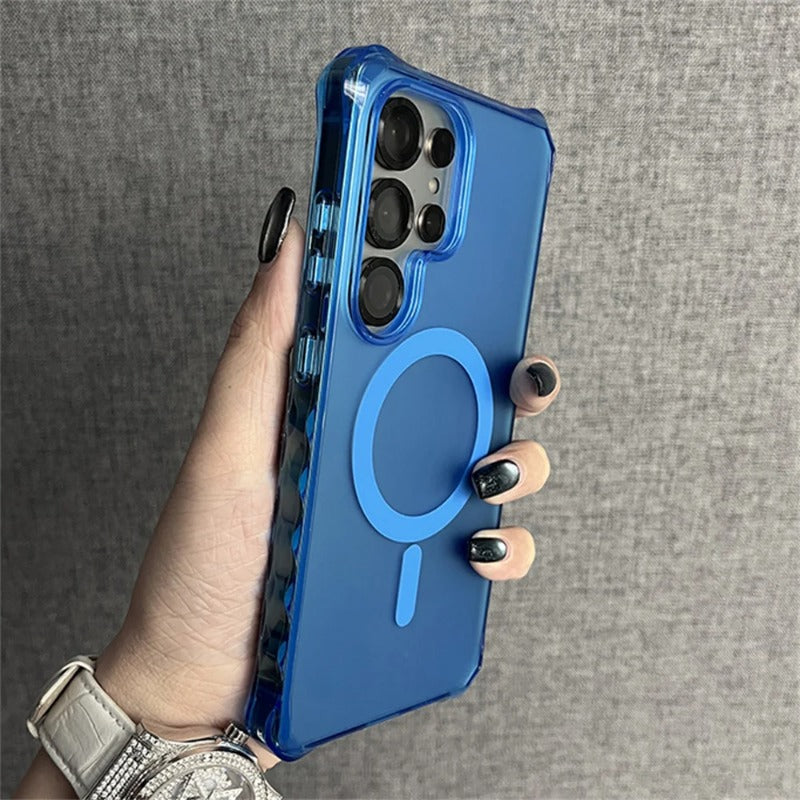 Wave Curly Non-Slip Bumper Magnetic Phone Case For Samsung