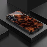 Brown Leopard Print Pattern Glass Phone Case For Samsung