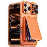 Sliding Window Card Wallet Shockproof Case for iPhone