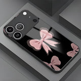 Sweet Style Pink Bow Pattern Glossy Case for iPhone