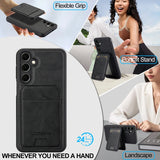 2-in-1 Magnetic Charging Leather Wallet Case for Samsung