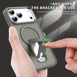 Matte Skin‑Friendly Magnetic Stand Anti‑Drop Case for iPhone