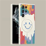 Graffiti Smiley Magnetic Silicone Case for Samsung
