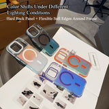Laser Gradient Magnetic Case with Lens Kickstand for iPhone