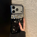 Luxury Rhinestone Crocodile Texture Shockproof Case for iPhone