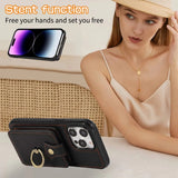 RFID Blocking Ring Holder Wallet Case for iPhone