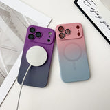 Two-Tone Gradient Liquid Silicone Magnetic Phone Case for IPhone