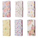 Leather Floral Design Phone Case With Card Slots For IPhone