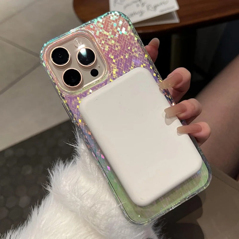 Luxury Diamond Sequin Transparent Magnetic Case For iPhone