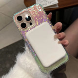 Luxury Diamond Sequin Transparent Magnetic Case For iPhone