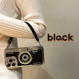 Fashion 3D Retro Camera Handheld Leather Case for iPhone