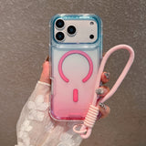 Two-Tone Gradient Magnetic Lanyard Phone Case for IPhone