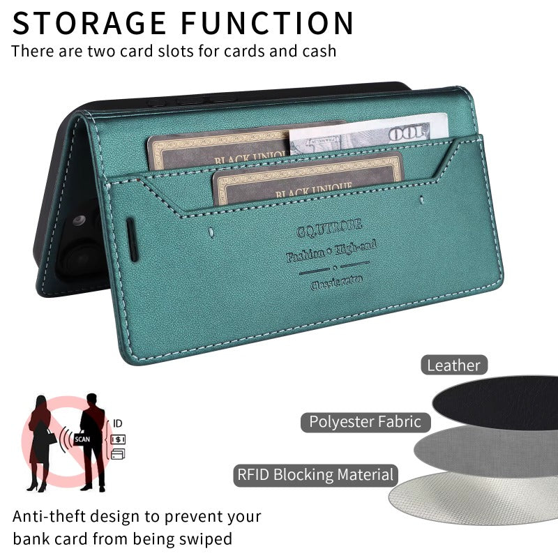 Flip Leather Galaxy Magnetic Wallet Case for Samsung