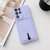 Card Bag Slot Holder Wallet Silicone Phone Case for Samsung