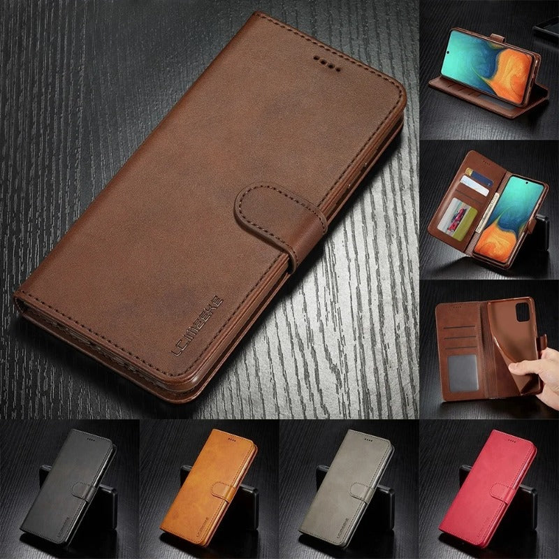 Business Leather Wallet Case for Samsung