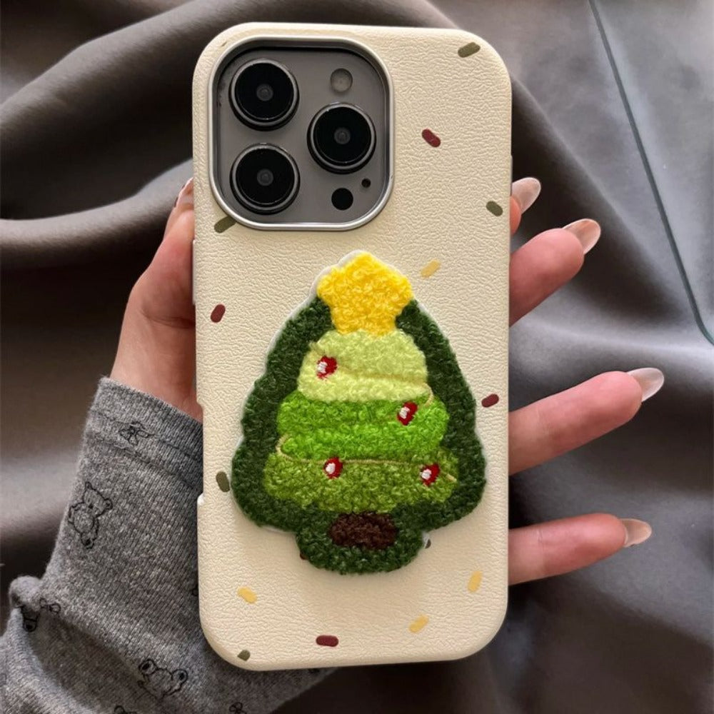 Embroidered Christmas tree stand Case For iPhone