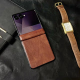 Vintage Waxed Leather Magnetic Shockproof Case for Samsung