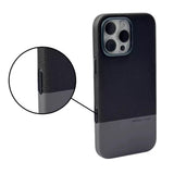 Color‑Block PC Leather Magnetic Anti‑Drop Case for iPhone