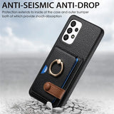 Leather with Card Holder Ring Wallet Case for Samsung