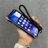 Ripple Plating Wrist Strap Magnetic Phone Case For iPhone