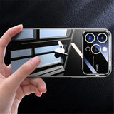 Luxury Plating Clear Hard PC Glass Lens Camera Protection Case For iPhone