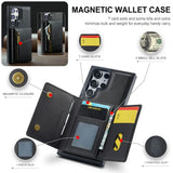 2 in 1 Detachable Magnetic Leather Wallet Case For Samsung