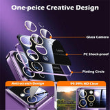 Luxury Plating Clear Hard PC Glass Lens Camera Protection Case For iPhone