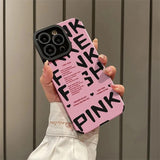 iPhone용 세련된 라벨 핑크 레터 케이스 